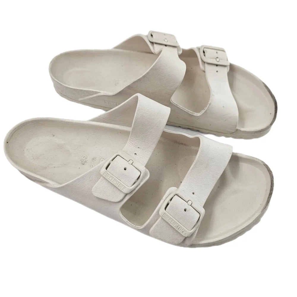 Birkenstock Arizona Essentials EVA Sandals White Double Buckle Slip On 43